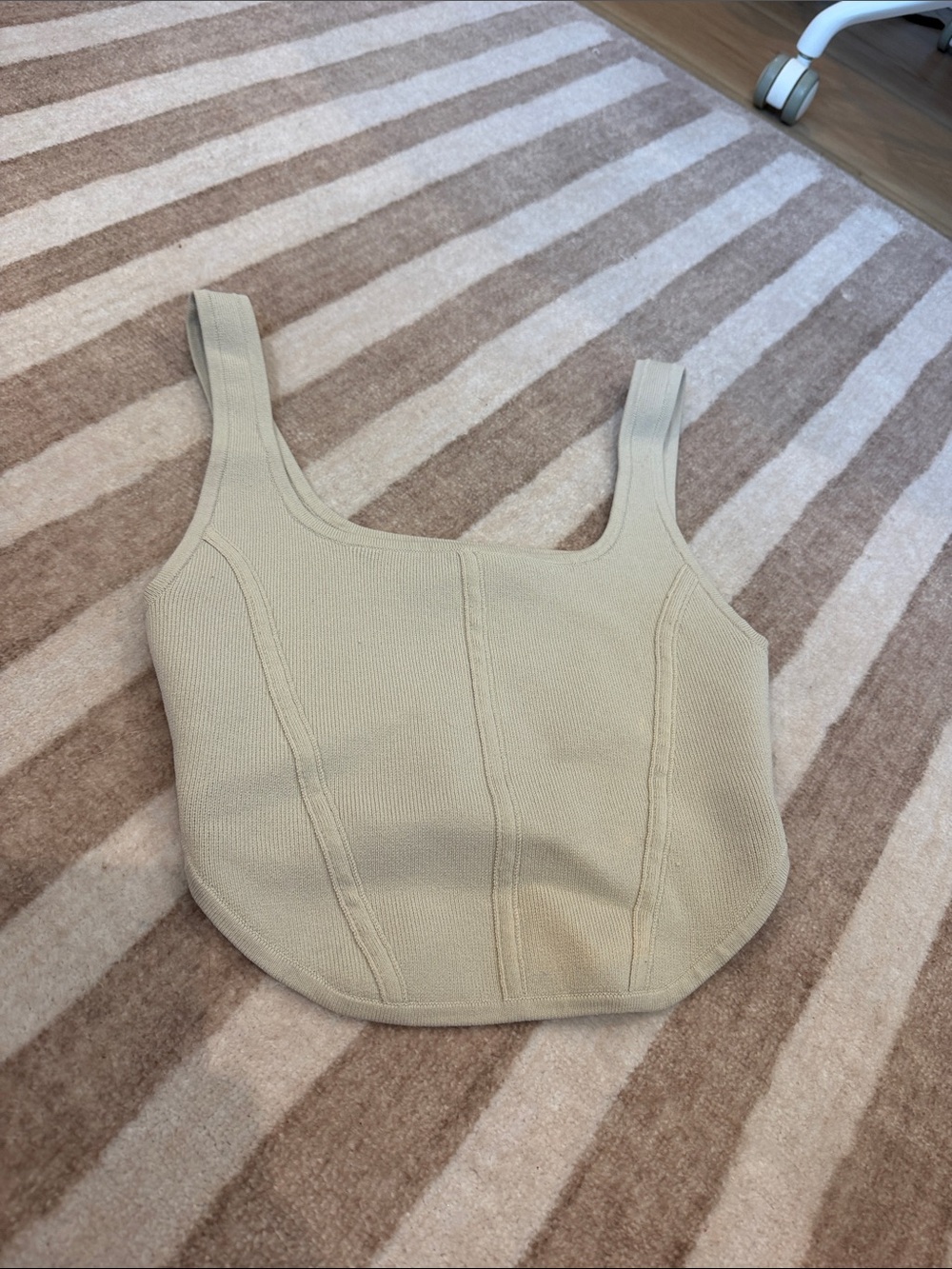 Aritzia sculpt knit corset top in beige